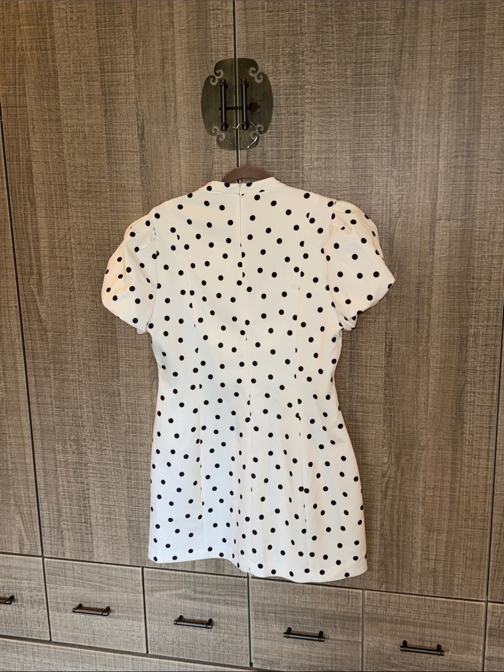 Zara Puff Sleeves Polka Dot Short Dress - Picture 4 of 17